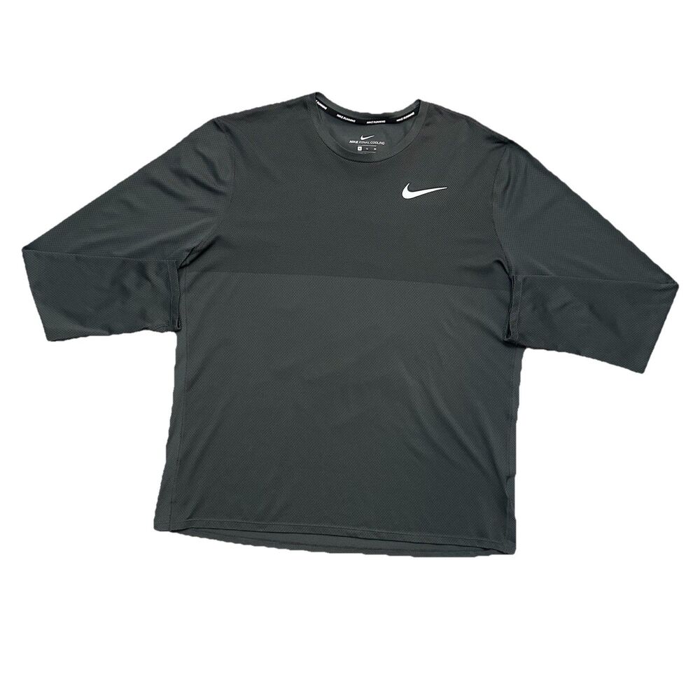 Nike Zonal Cooling Relay Running Shirt Mens XL Gray Long Sleeve 833585 Dri-FIT
